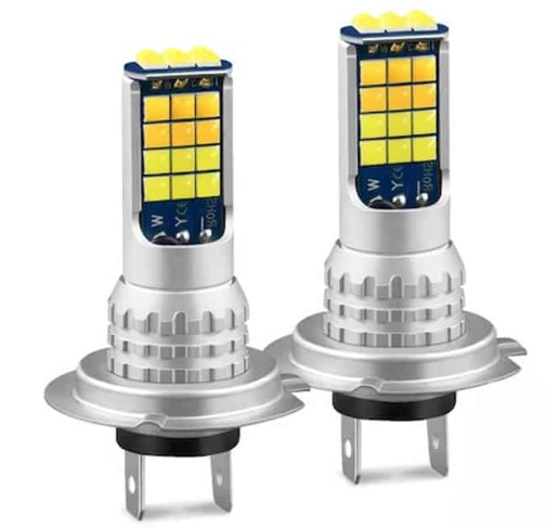 Set 2 Bec Led H7 3030 Smd 90W cu 2 moduri de lumina (rece si calda)